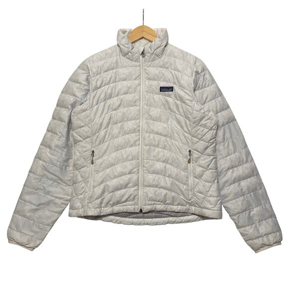 Patagonia Packable Goose Down Full Zip Puffer Jacket White Women’s M - Picture 1 of 7